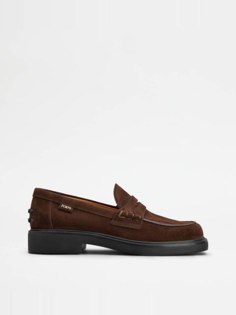 LOAFERS IN SUEDE - BROWN