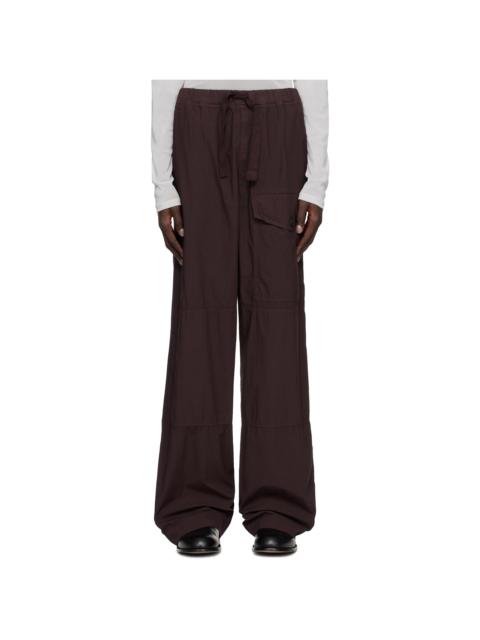 Burgundy Overdyed Cargo Pants