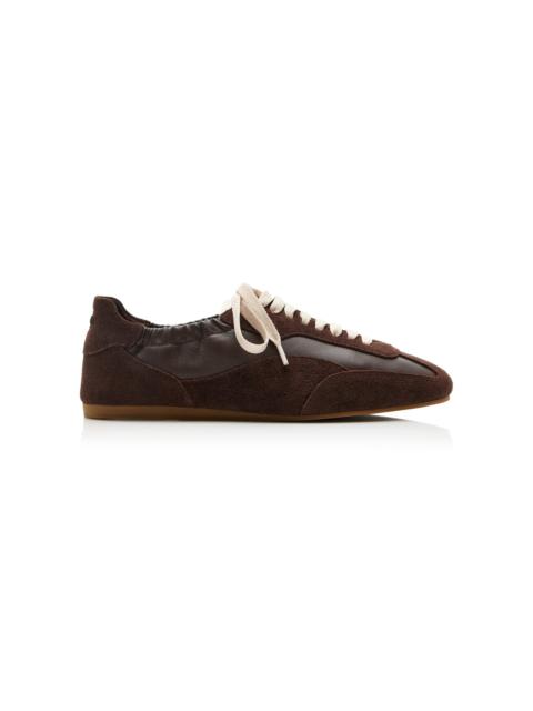 Eden Elasticized Leather Sneakers brown