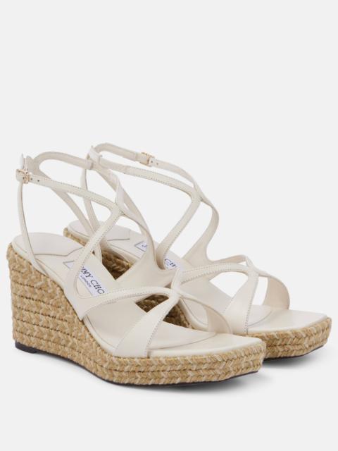 Ayla 85 leather espadrille wedges