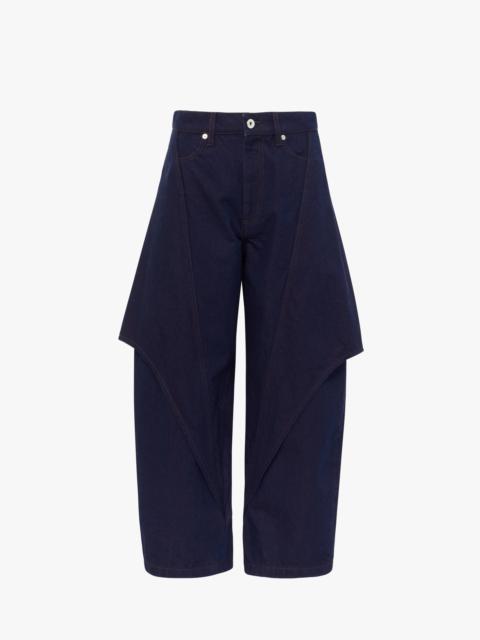 CROPPED SCULPTURAL DENIM JEANS