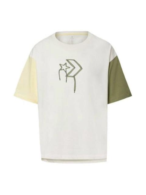 (WMNS) Converse Logo Printed T-Shirt' White Green' 10020854-A02