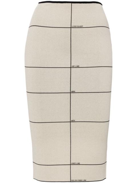 intarsia-knit high-waisted skirt