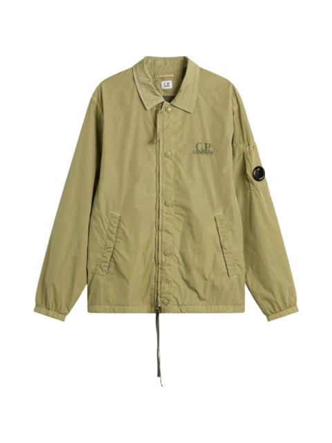 logo-embroidered shirt jacket