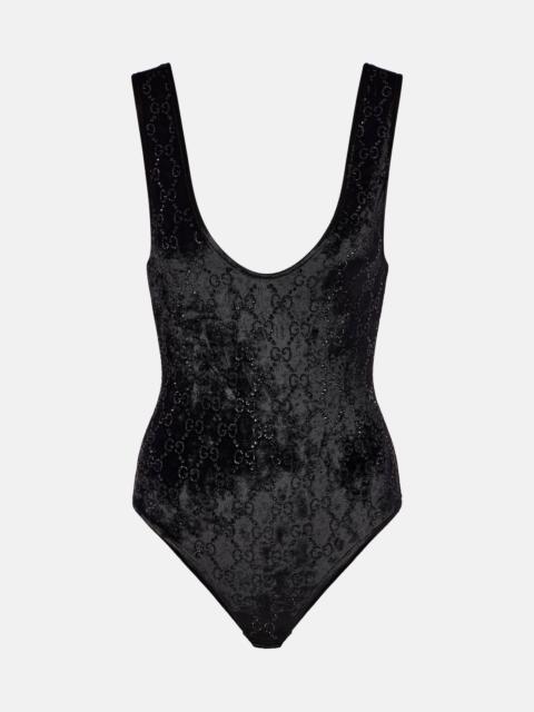 GG embellished chenille bodysuit
