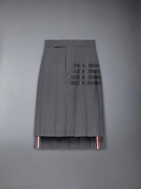 PLAIN WEAVE 4-BAR CLASSIC BACKSTRAP PLEATED SKIRT