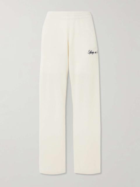 Vendome cashmere and wool-blend track pants Cream