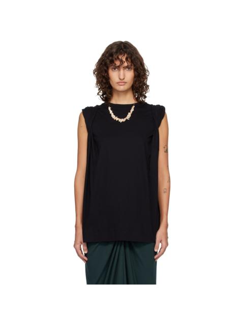 Black Loose Sleeveless T-shirt