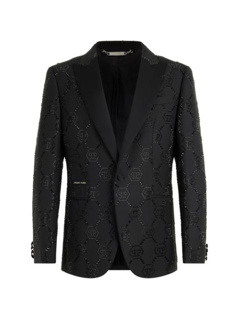 monogram slim blazer