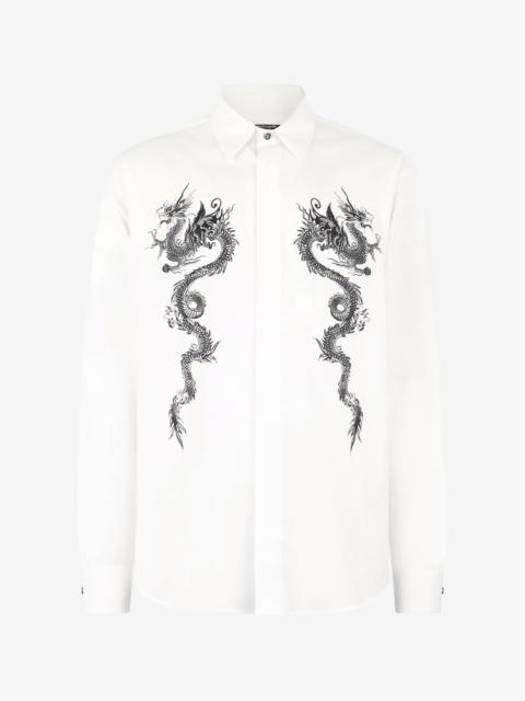 Cotton Shirt With Dragons