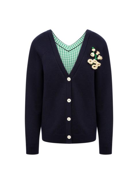 Cardigan Genevieve with Raffia Brooch