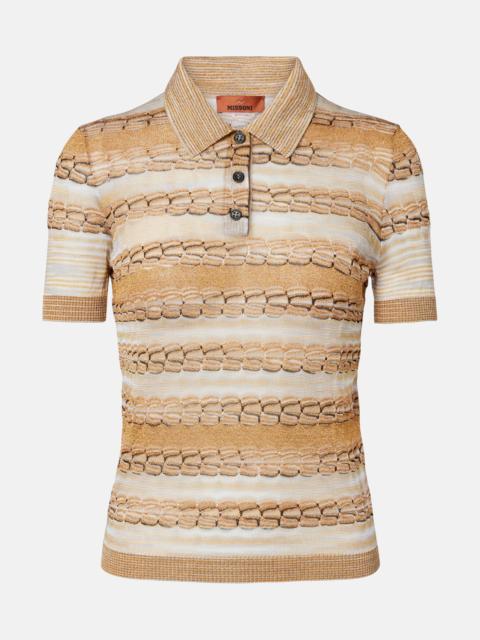 Lamé polo shirt