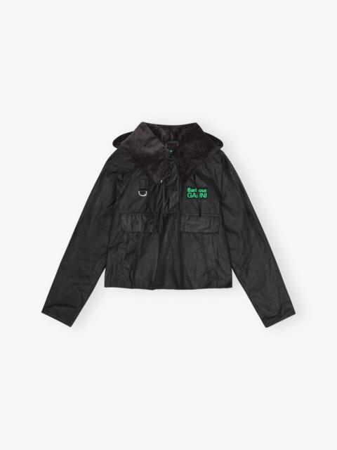 GANNI X BARBOUR TARTAN WAXED ANORAK