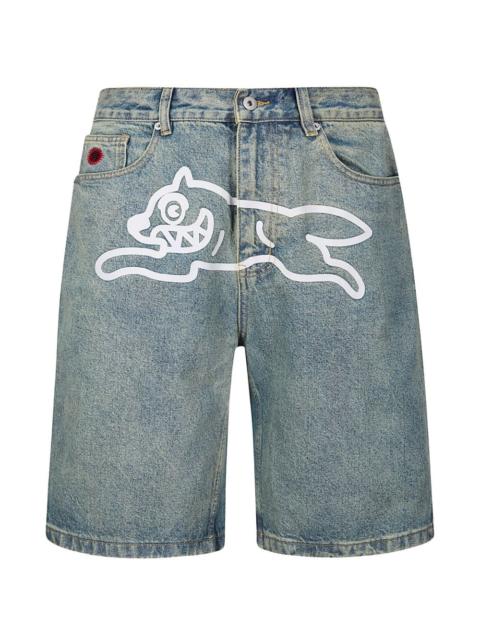running dog denim shorts