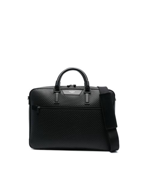logo-monogram leather laptop bag