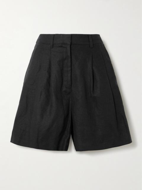 Marchello Pleated Linen Shorts