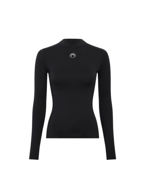 Moon Logo StraSS Jersey Ls Highneck Top