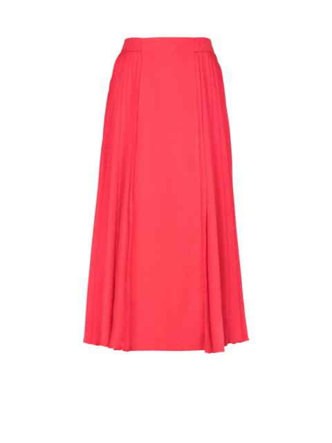 Mini monogram pleated midi skirt