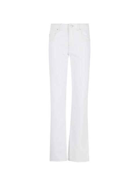 flared denim trousers