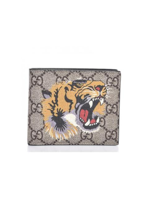 Gucci Bifold Wallet GG Supreme Tiger Beige