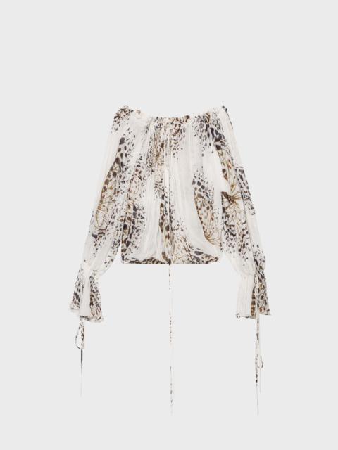 PRINTED PLEATED GEORGETTE BLOUSE