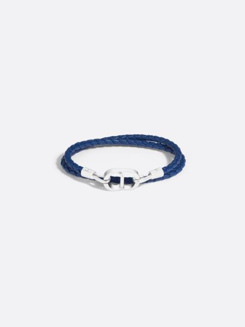 CD Icon Braided Leather Double Bracelet