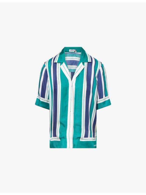 Koda Striped Button-Down Silk-Blend Shirt