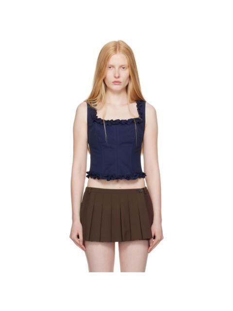 Navy Piper Corset Top