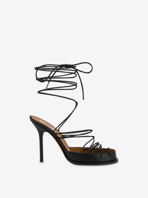 LACED HIGH CALF SANDALS