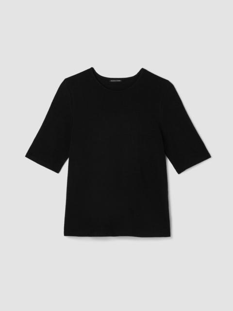 Cross Hatch Stretch Jersey Crew Neck Top