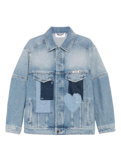 heart-patch denim jacket