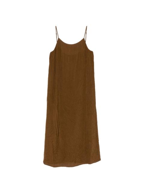 thin strap textured midi dress