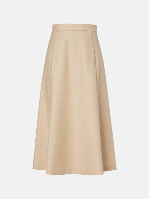 Virgin wool midi skirt