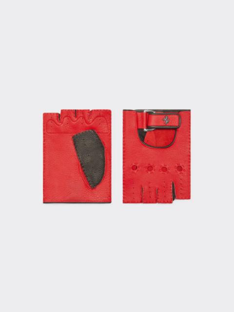 Leather driving gloves with Prancing Horse detail