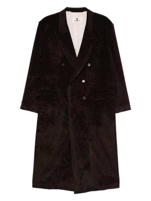 double-breasted velvet coat
