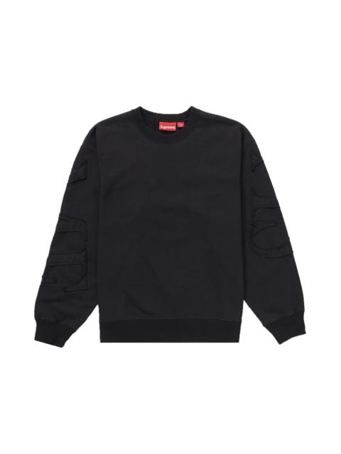 Supreme Tonal Applique Crewneck Black
