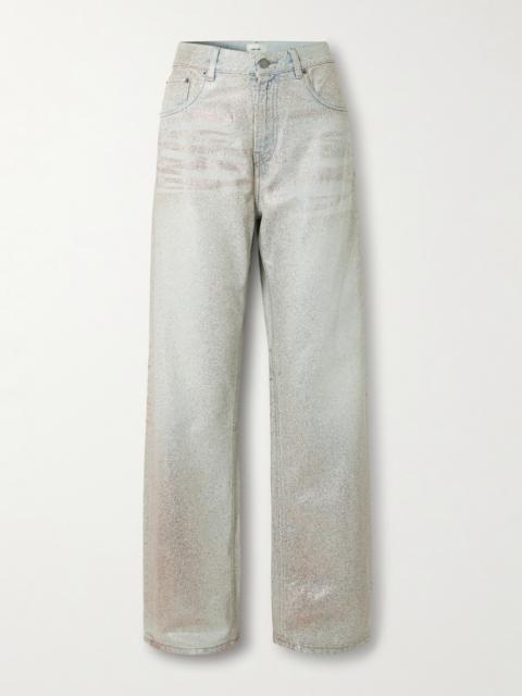 Bonnie Glam Glittered Mid-rise Straight-leg Jeans