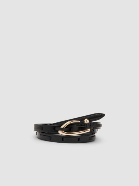 Chimera Interlaced Black Semi Patent and Nappa Leather Belt