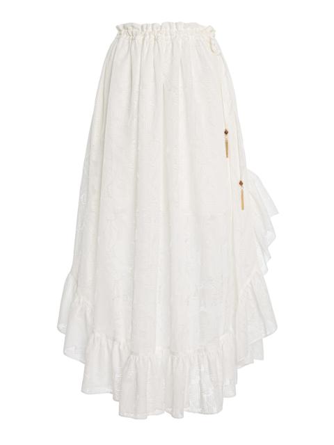 Daylight Ruffled Maxi Skirt ivory