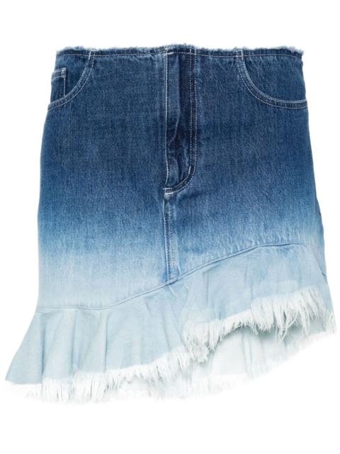ombré mini denim skirt