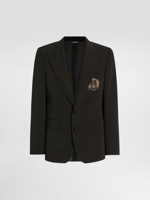 Single-breasted sicilia light jacket in bistretch wool canvas