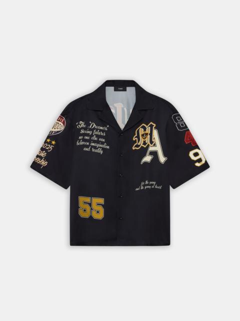 VARSITY PATCH OVERSIZED CAMP SHIRT