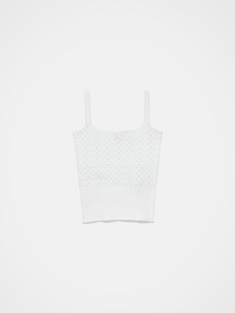 KNITTED POINTELLE CAMI TOP IN WHITE