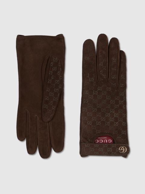 GG leather gloves with Double G