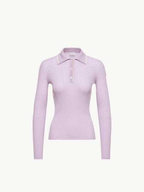 Wool Long Sleeve Polo Shirt