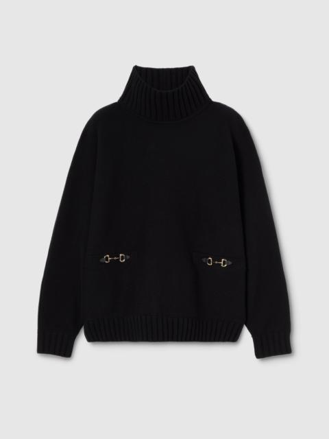 Wool cashmere sweater with Horsebit