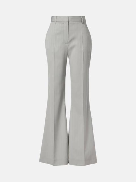 Striped wool wide-leg pants
