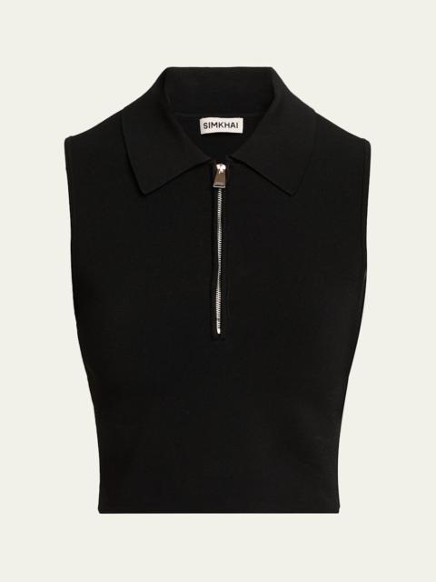 Tatum Sleeveless Half-Zip Top