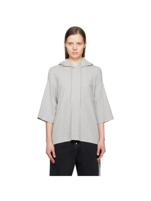 Gray Square Half Sleeve Hoodie