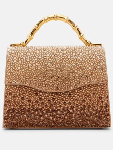 Coquette embellished top-handle bag
